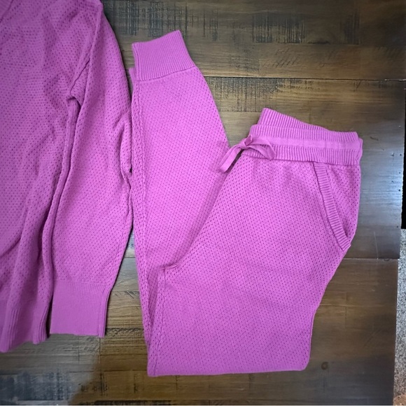 Tommy John Lounge 2 PC SET Joggers + Sweatshirt S NWT $236.00 Rose Sweater KNIT - Picture 4 of 11